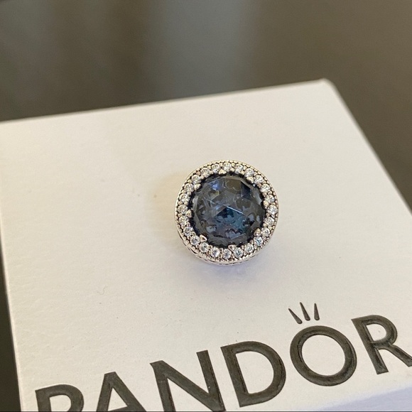 Pandora Blue CZ Radiant Heart Charm - Picture 2 of 6
